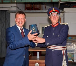 Richardsons’ Managing Director Michael Gould with the Queen's Award for Enterprise for outstanding exporting, in 2019.