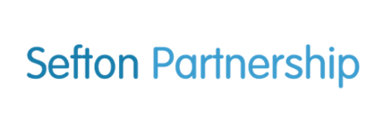 Sefton Partnership in blue text