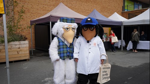 Wombles promoting Bootle's climate event