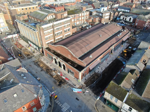 A picture of Les Transformations de Southport Phase 1 site progress in February 2025.