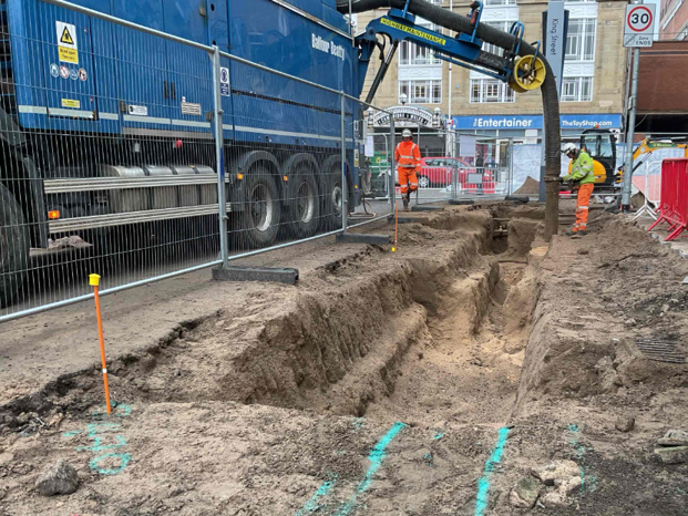 A picture of Les Transformations de Southport Phase 1 site progress in February 2025.
