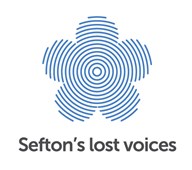 sefton's lost voices logo of a flower made up of audio lines