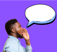image of man with speech bubble
