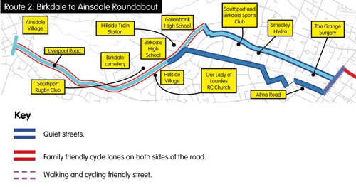 Map of Birkdale to Ainsdale Route