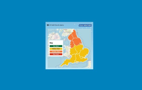 UKHSA Amber weather warning map