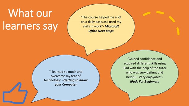 Image of positive learner feedback
