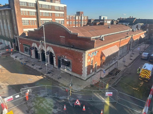 A picture of Les Transformations de Southport Phase 1 site progress in January 2025.