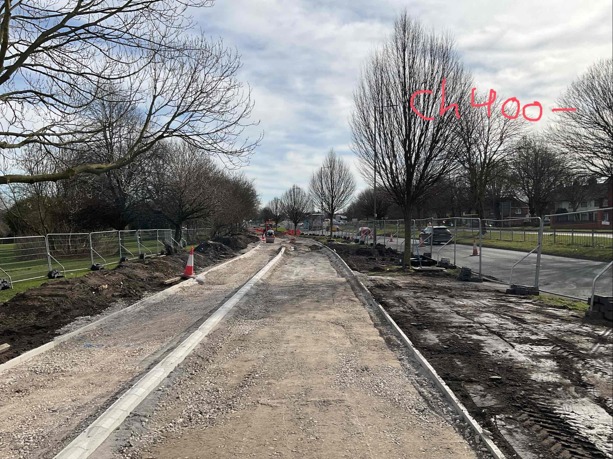 A picture of Maritime Corridor Phase 1 site progress in February 2025.
