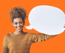 Image of woman with speech bubble