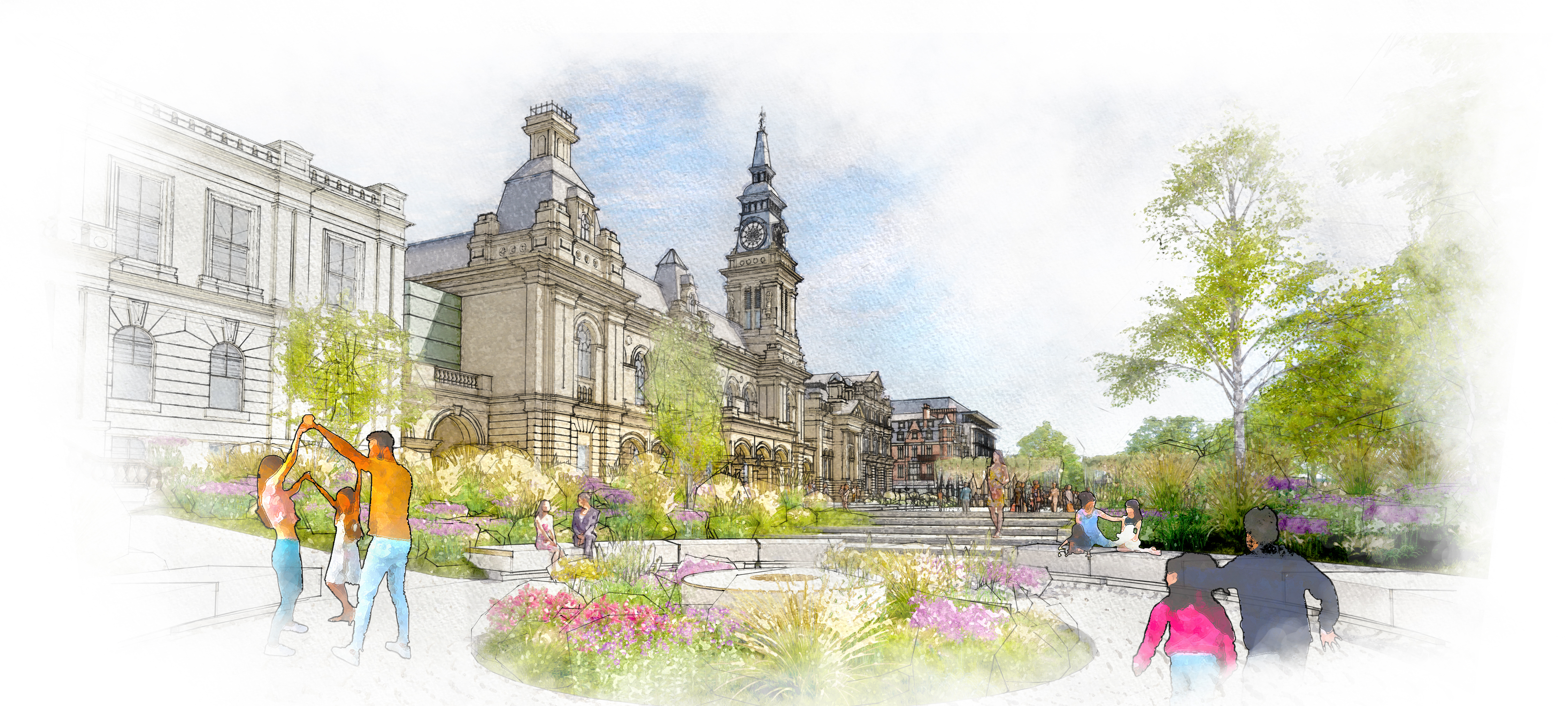 An artistic impression of how the space would look following the regeneration