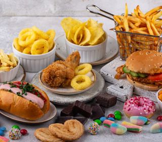 Assorted junk food