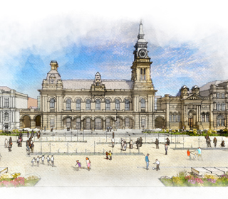 An artistic impression of how the space would look following the regeneration