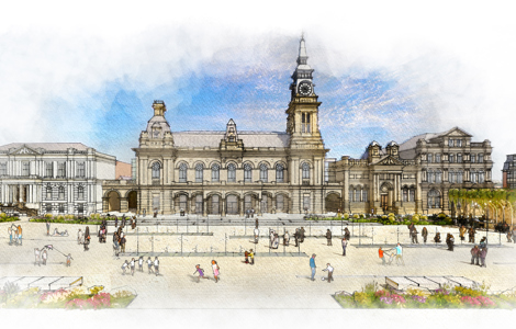 An artistic impression of how the space would look following the regeneration