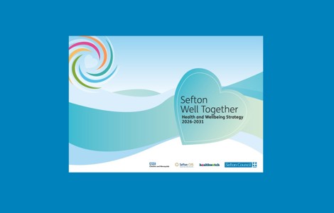Cover of the Health Wellbeing Strategy framed in blue