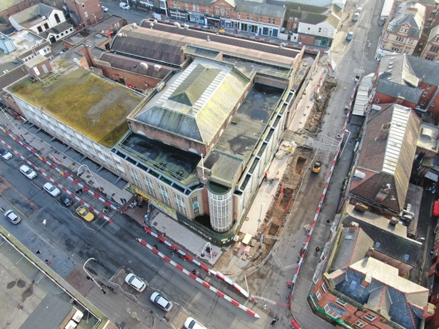 A picture of Les Transformations de Southport Phase 1 site progress in February 2025.