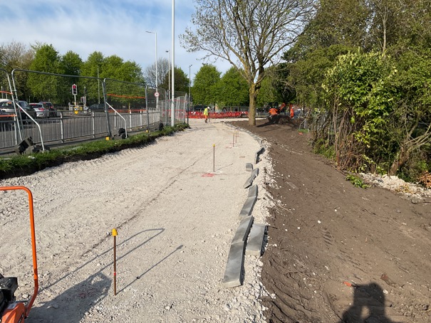 A picture of Maritime Corridor Phase 1 site progress in April 2025.