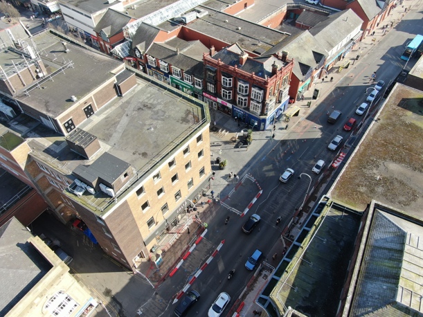 A picture of Les Transformations de Southport Phase 1 site progress in March 2025.